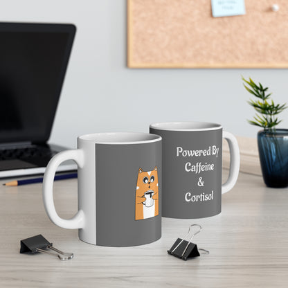"Powered by Caffeine and Cortisol" Mug | Anxiously Ever After