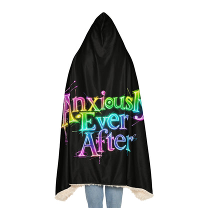 Anxiously Ever After Logo Snuggle Blanket with Hood | The Wearable Safe Space