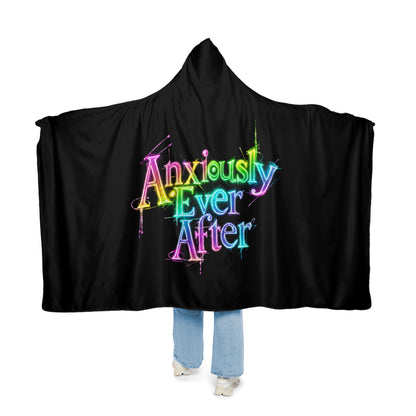 Anxiously Ever After Logo Snuggle Blanket with Hood | The Wearable Safe Space