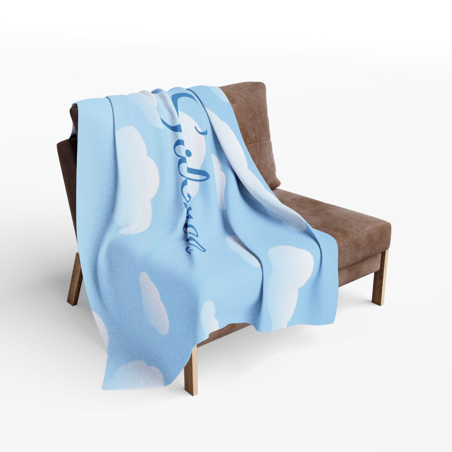 Silence Cloud Fleece Blanket — Soft Blue Sky Throw