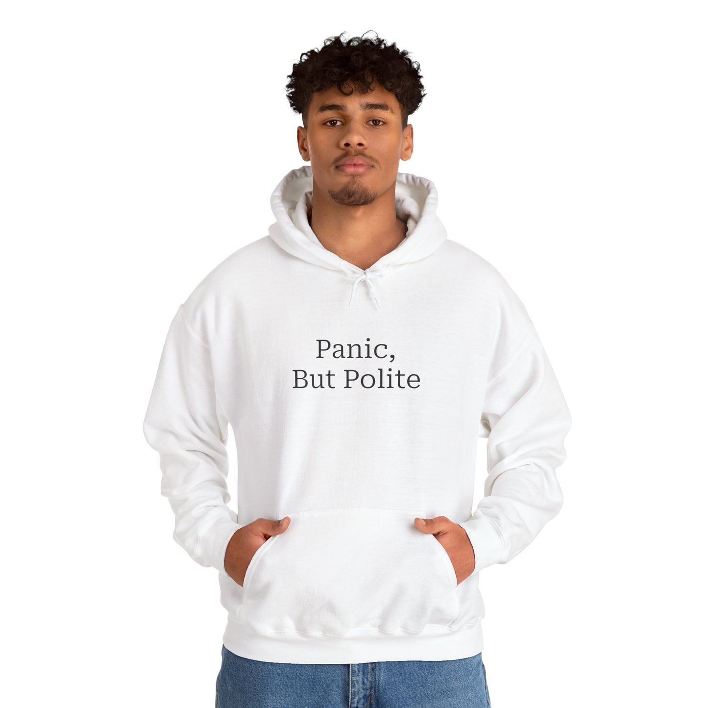 "Panic, But Polite" Hoodie | Anxiously Ever After