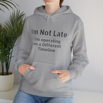 "I'm Not Late, I'm On a Different Timeline" Hoodie | Anxiously Ever After