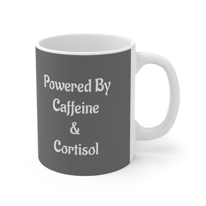 "Powered by Caffeine and Cortisol" Mug | Anxiously Ever After