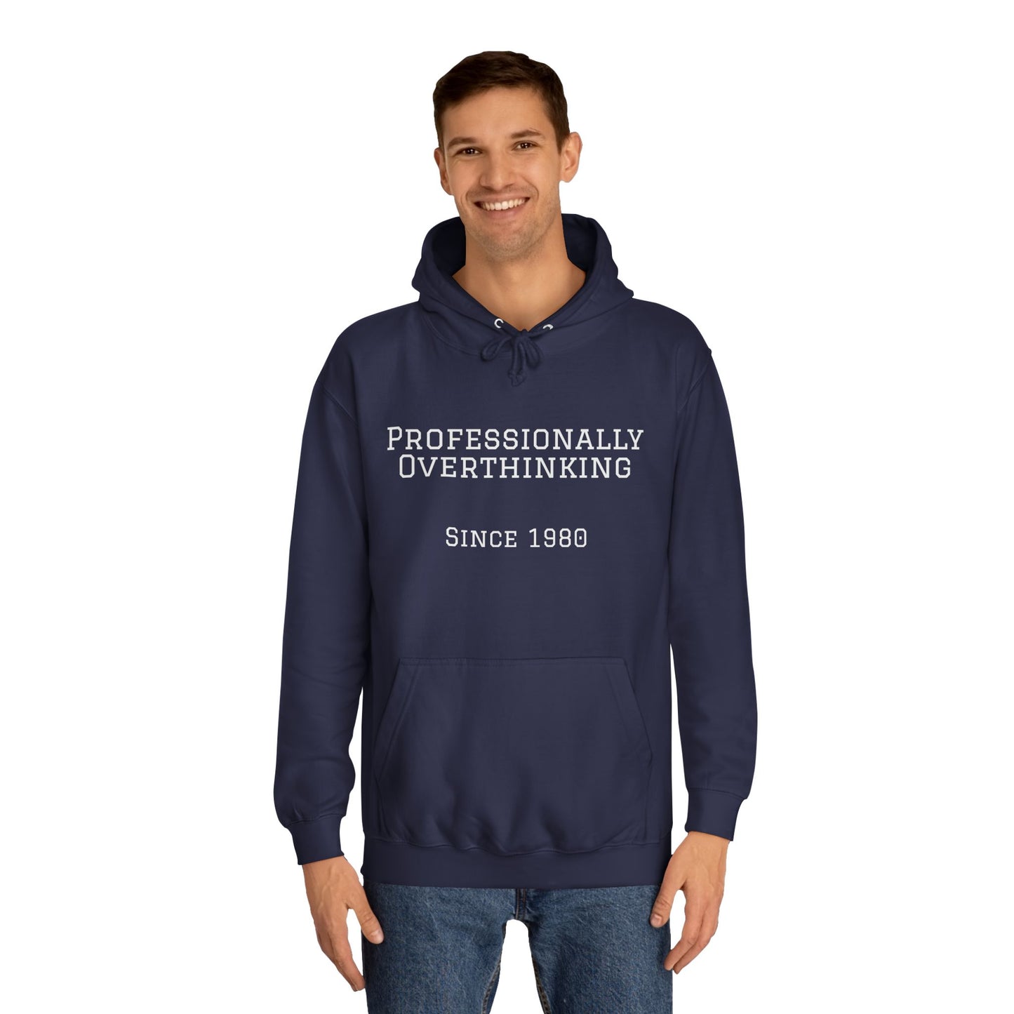 "Professionally Overthinking Since 1980" Hoodie | Anxiously Ever After