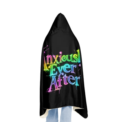 Anxiously Ever After Logo Snuggle Blanket with Hood | The Wearable Safe Space