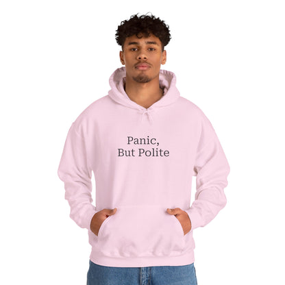 "Panic, But Polite" Hoodie | Anxiously Ever After