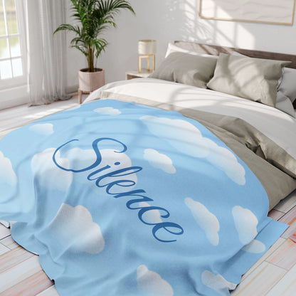 Silence Cloud Fleece Blanket — Soft Blue Sky Throw
