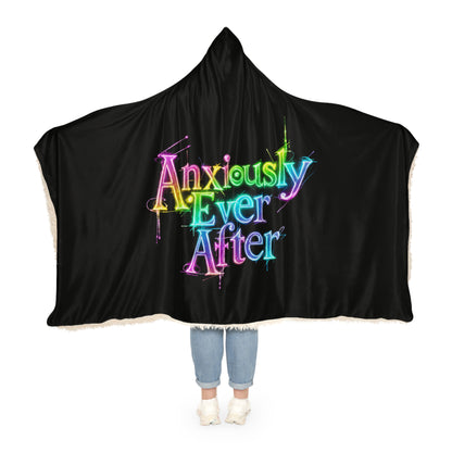 Anxiously Ever After Logo Snuggle Blanket with Hood | The Wearable Safe Space