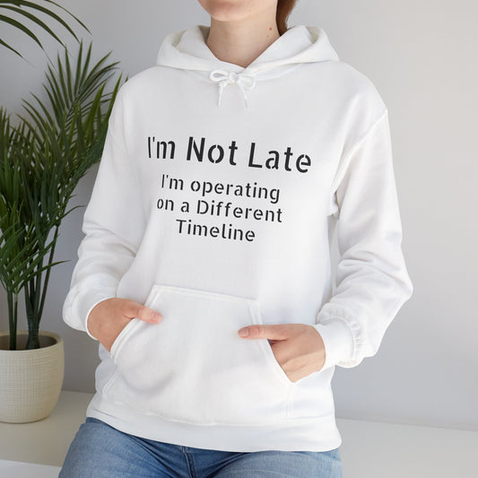 "I'm Not Late, I'm On a Different Timeline" Hoodie | Anxiously Ever After