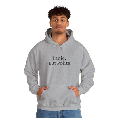"Panic, But Polite" Hoodie | Anxiously Ever After